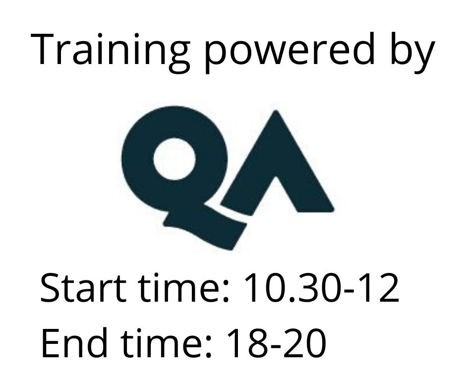 Powered by QA. Start time: 10.30-12, end time: 18-20