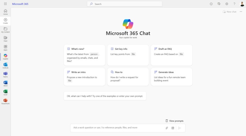 Microsot 365 Copilotiin chatista kuva